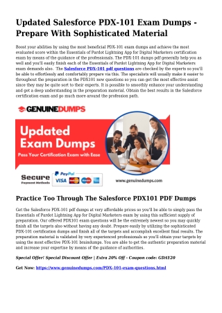 PDX-101 PDF Dumps To Speed up Your Salesforce Quest