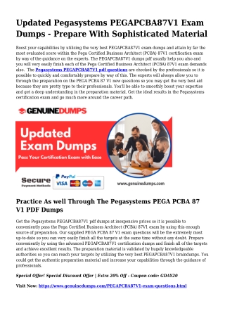 Vital PEGAPCBA87V1 PDF Dumps for Top Scores