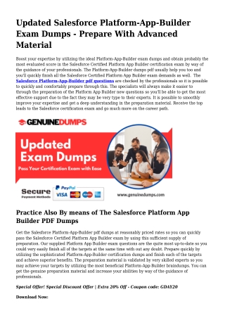 Platform-App-Builder PDF Dumps To Increase Your Salesforce Voyage