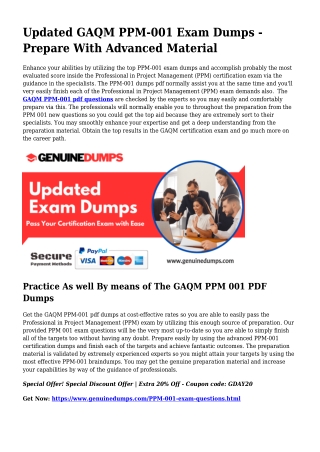 Crucial PPM-001 PDF Dumps for Prime Scores