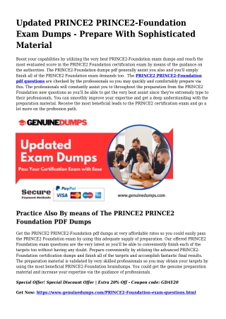 PRINCE2-Foundation PDF Dumps The Best Source For Preparation