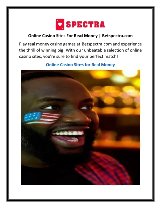 Online Casino Sites For Real Money | Betspectra.com