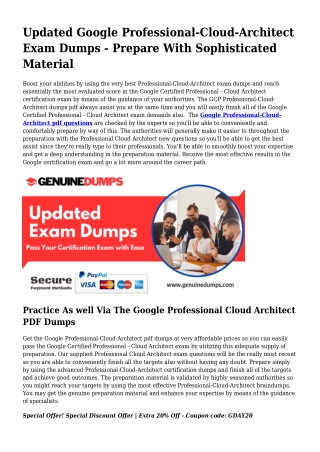 Professional-Cloud-Architect PDF Dumps To Quicken Your Google Journey