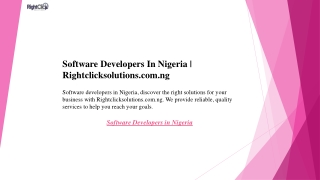 Software Developers In Nigeria  Rightclicksolutions.com.ng