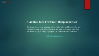 Call Boy Jobs For Free  Desiplayboys.in