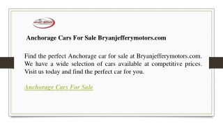 Anchorage Cars For Sale Bryanjefferymotors.com
