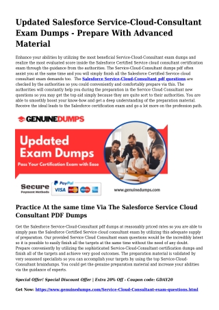 Service-Cloud-Consultant PDF Dumps - Salesforce Certification Produced Straightf