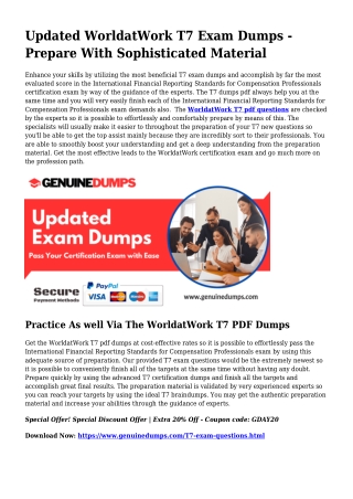 T7 PDF Dumps To Accelerate Your WorldatWork Journey