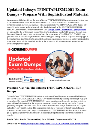 TFINCTAPLIXM2001 PDF Dumps The Quintessential Supply For Preparation