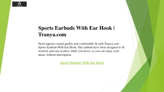 Sports Earbuds With Ear Hook  Tranya.com