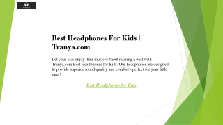 Best Headphones For Kids  Tranya.com