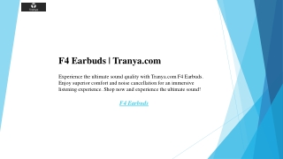 F4 Earbuds  Tranya.com