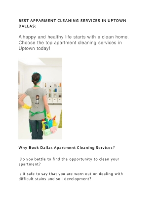 BEST APPARMENT CLEANING SERVICES IN UPTOWN DALLAS complete document