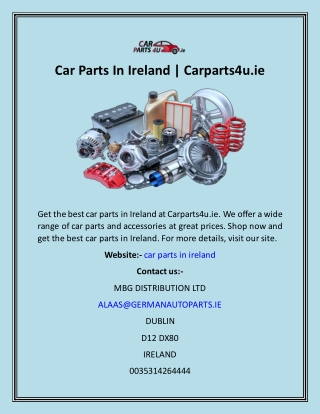 Car Parts In Ireland  Carparts4u.ie