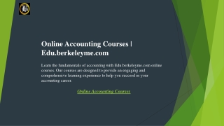 Online Accounting Courses  Edu.berkeleyme.com