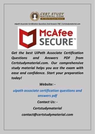 Uipath Associate Certification Questions And Answers Pdf  Certstudymaterial