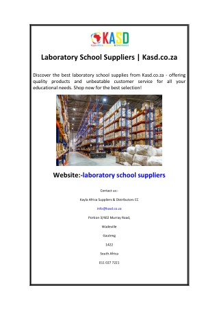 Laboratory School Suppliers Kasd.co.za