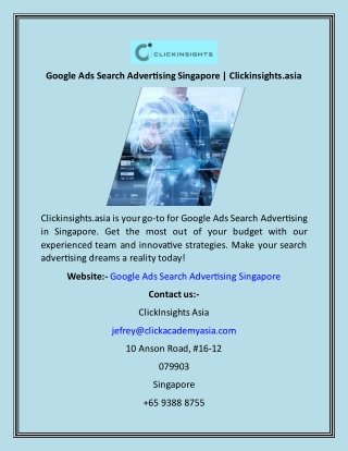 Google Ads Search Advertising Singapore  Clickinsights.asia