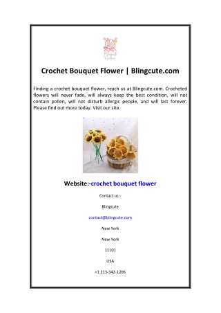 Crochet Bouquet Flower Blingcute.com