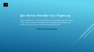 Iptv Service Provider Usa  Pciptv.org