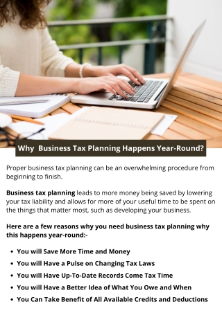 Why  Business Tax Planning Happens Year-Round?