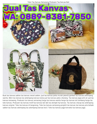 ౦889·8ᣮ8l·785౦ (WA) Gambar Tas Kanvas Selempang Wanita Tas Kanvas Terpal