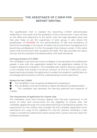 The assistance of C.WEM for report writing (1)