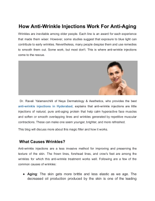 How Anti-Wrinkle Injections Work For Anti-Aging