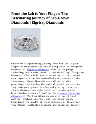 Search Lab Grown Diamond | Elgrissy Diamonds
