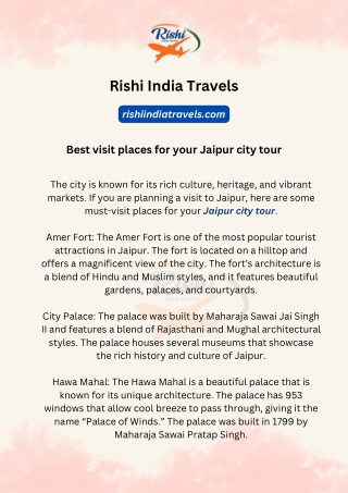 Jaipur Sightseeing Taxi, Cab and Jaipur local sightseeing Package