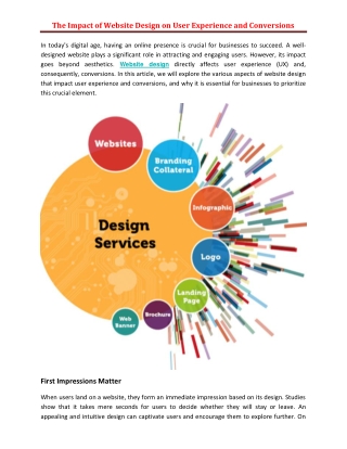 The Impact of Website Design on User Experience and Conversions