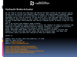 Hydraulic Brake Actuator