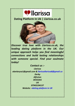 Dating Platform In Uk  Llarissa co uk