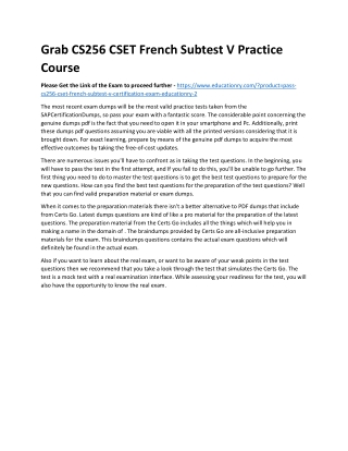 CS256 CSET French Subtest V