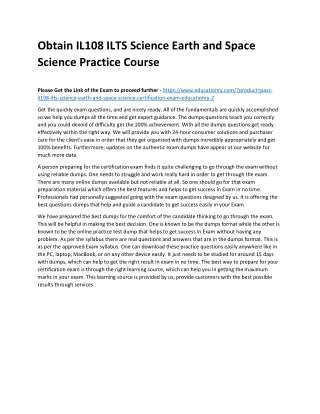 IL108 ILTS Science Earth and Space Science