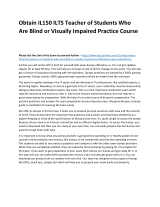 IL150 ILTS Teacher of Students Who Are Blind or Visually Impaired