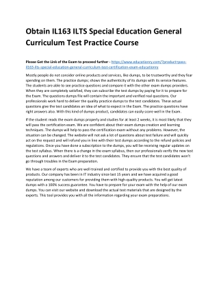 IL163 ILTS Special Education General Curriculum Test