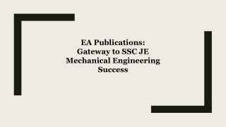 EA Publications Gateway to SSC JE Mechanical Engineering Success