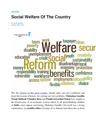 Social Welfare Of The Country