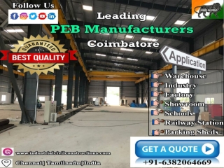 PEB Manufacturers, Chennai, Tamil Nadu, Namakkal, Salem, Thanjavur, India