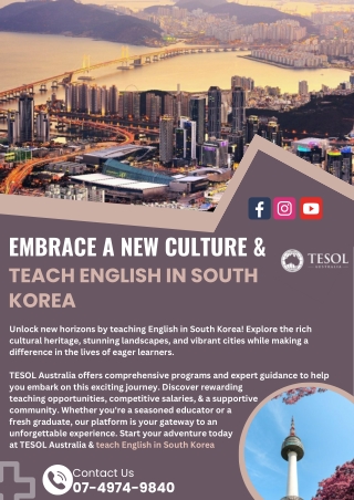 Embrace a New Culture and Teach English in South Korea