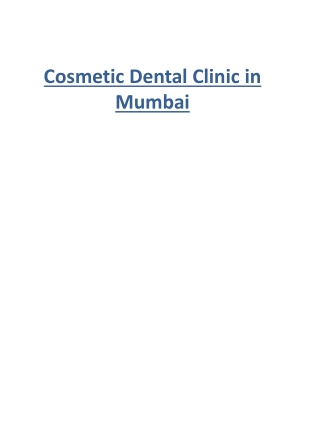 Cosmetic Dental Clinic in Mumbai