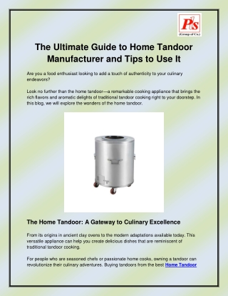 Home Tandoor Manufacturer In Faridabad