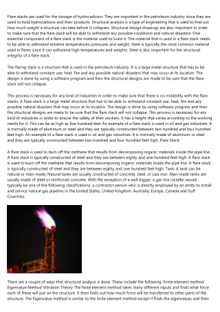 The Complete Guide to Structural Analysis and Design Drawing for Flare Stack