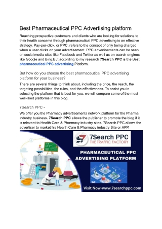 Best Pharmaceutical PPC Advertising platform