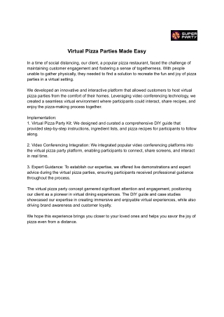 Virtual Pizza Parties Made Easy - SUPER PARTY