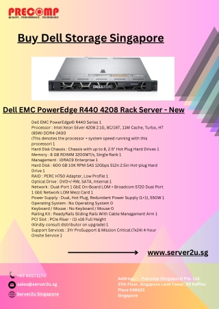 Buy Dell EMC PowerEdge R440 4208 Rack Server Singapore