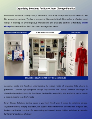 Organizing Solutions for Busy Closet Chicago Families