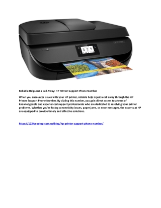 Reliable Help Just a Call Away HP Printer Support Phone Number