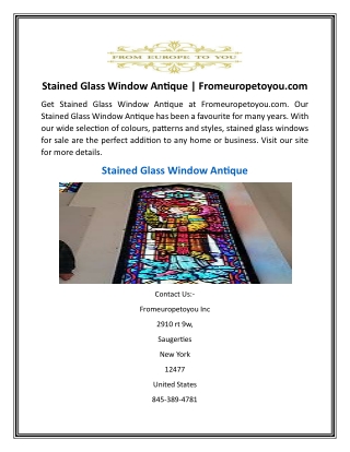 Stained Glass Window Antique  Fromeuropetoyou